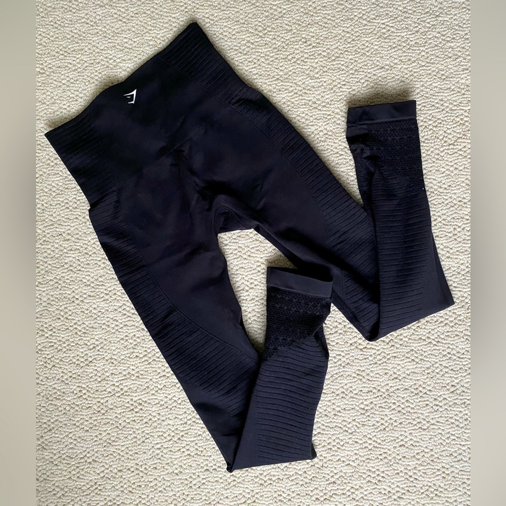 GYMSHARK Black Energy Seamless Leggings, Size S